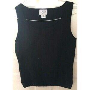 Ann Taylor Loft Black Knit Sleeveless Top MP EUC Free Shipping